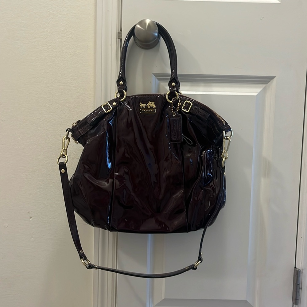 Coach bag, dark purple/eggplant